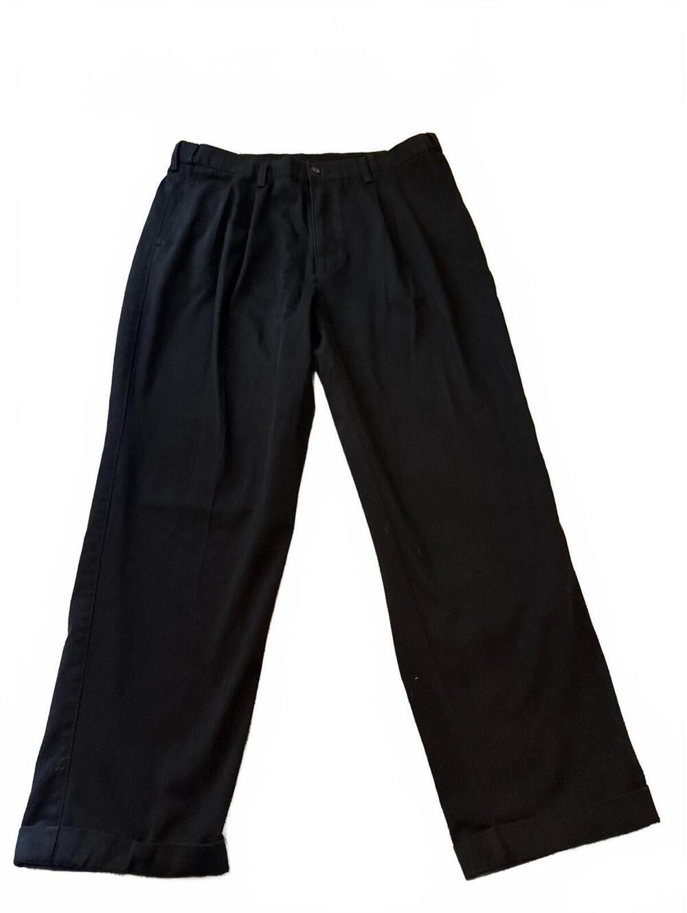 Puritan Mens Dress Pants 36x30 Black Soot Flat Front Casual Slacks Twill Chinos